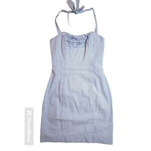 Lilly Pulitzer Maureen Seersucker Halter Mini Dress size 2
